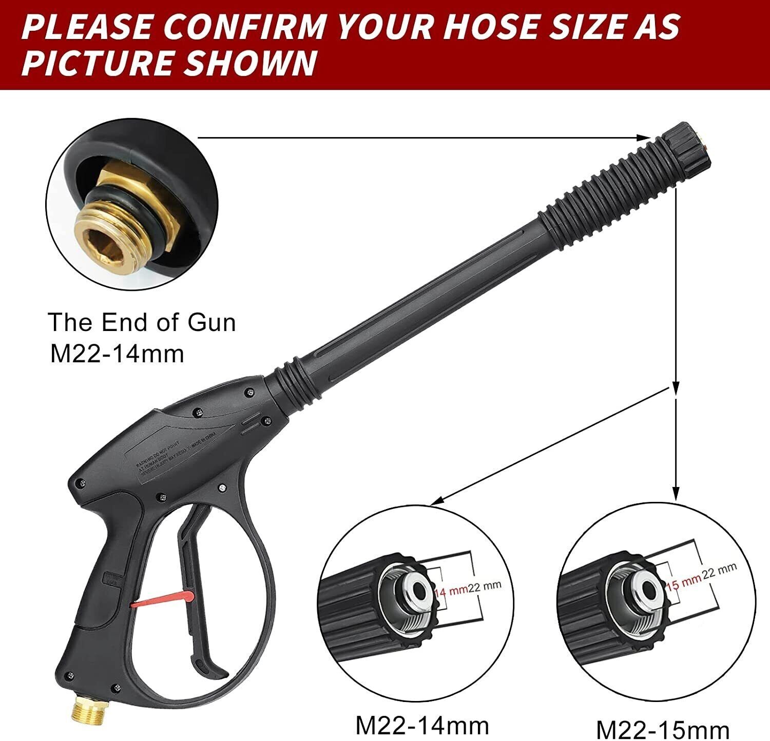 4000PSI High Pressure Power Washer Spray Gun Wand Lance Quick Nozzle Tips Kit