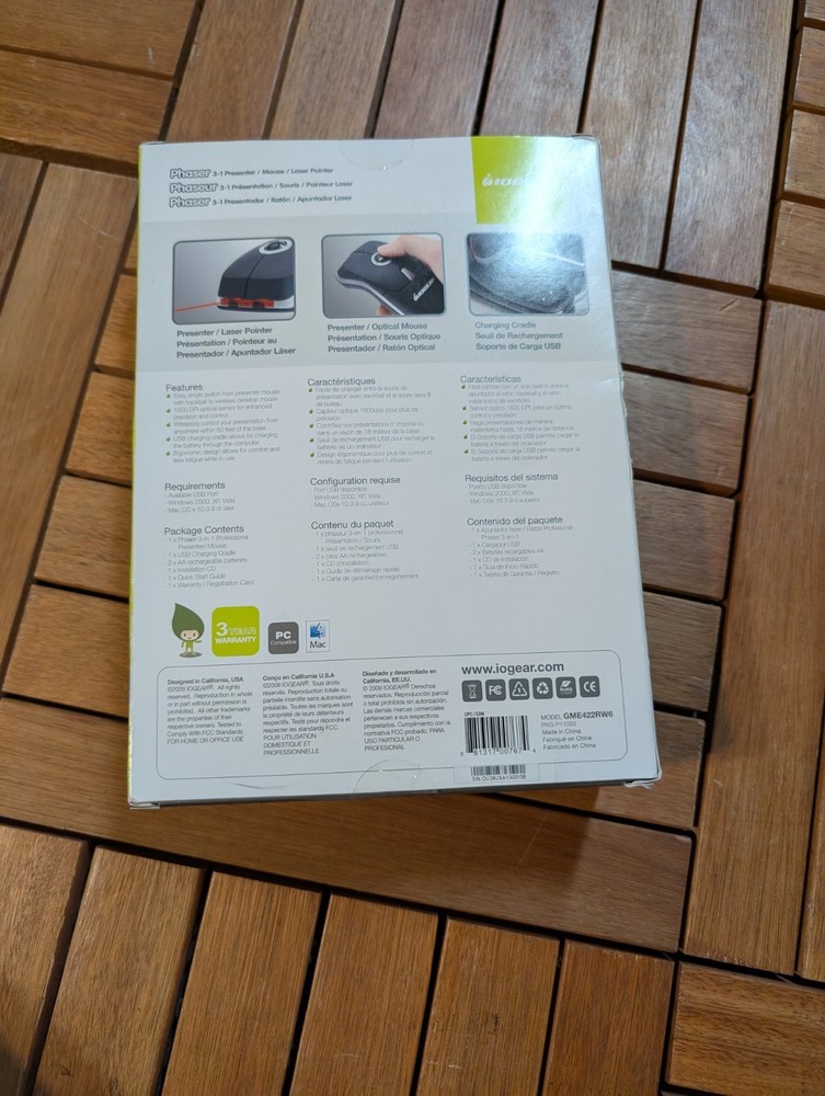 Iogear 3 In 1 Phaser Presenter / Mouse / Laser Pointer