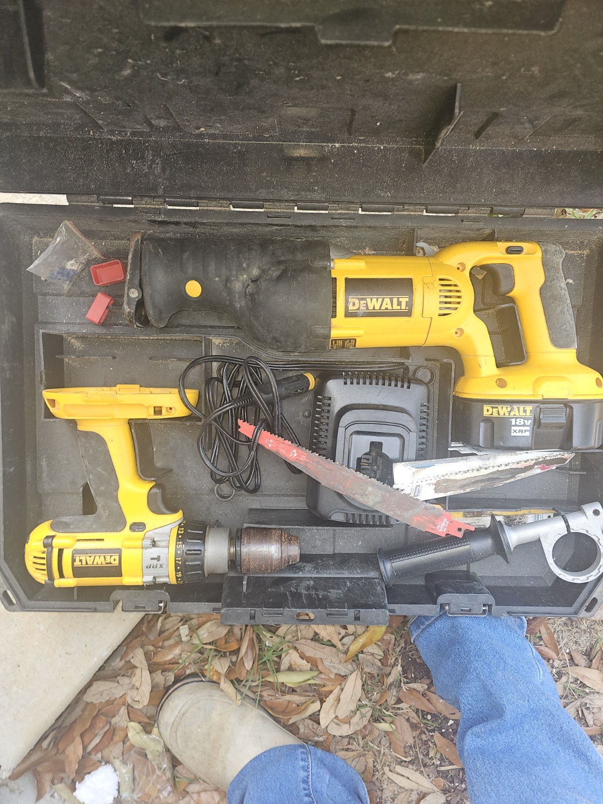 DEWALT XRP 18V Drill/Driver & Reciprocating Saw Set, Cordless, Yellow/Black