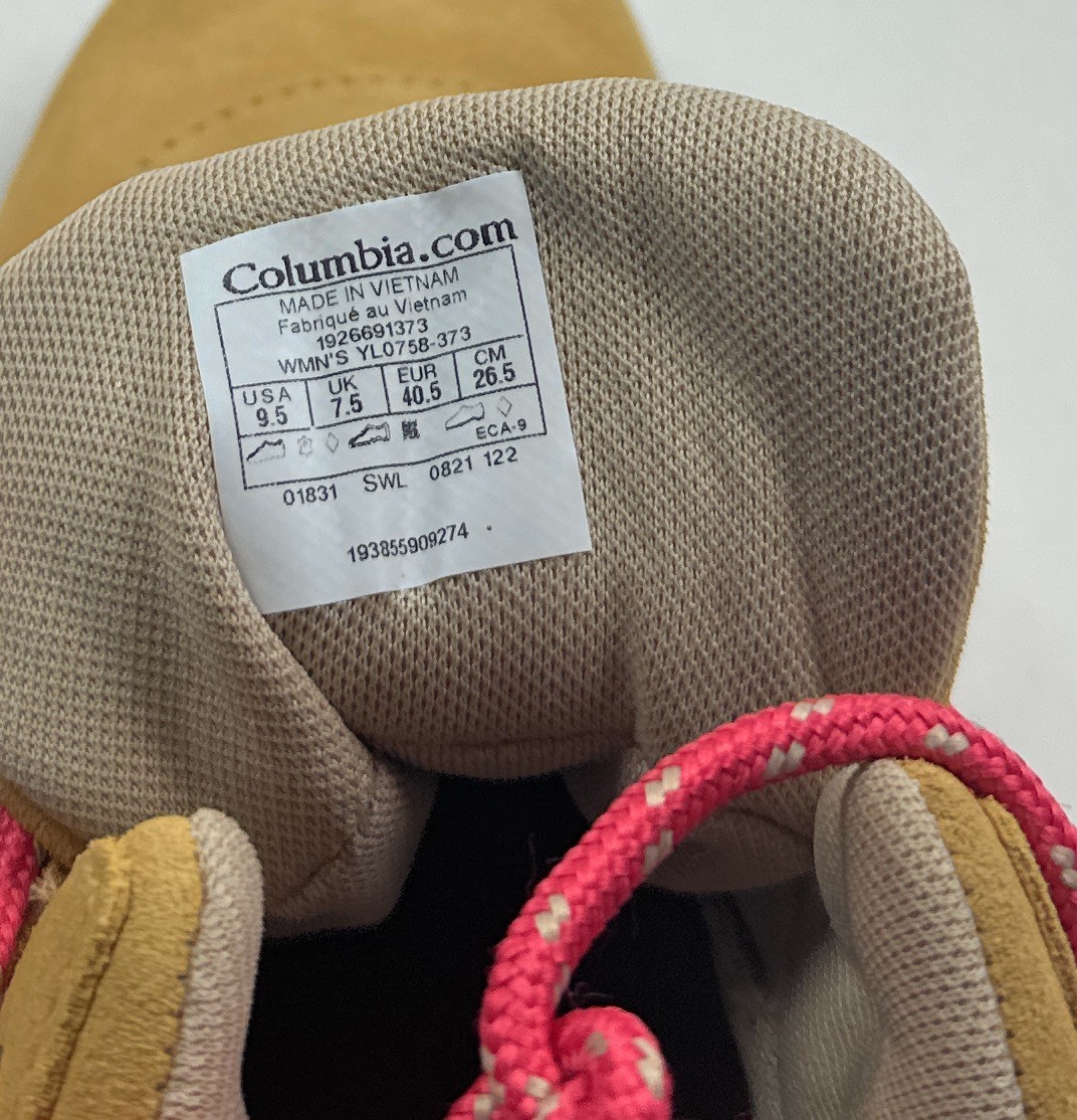 Columbia Yoncalla Suede Womens Size 9.5 Brown Hiking Boots Waterproof YL0758-373