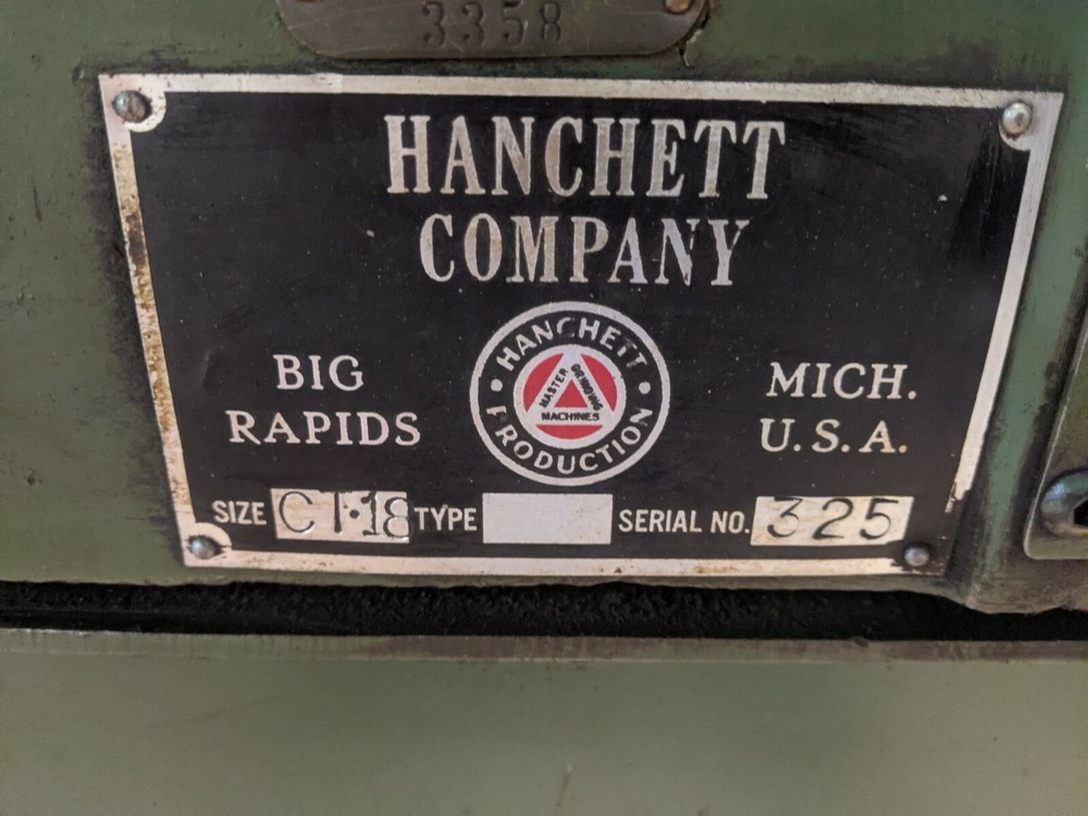 Hanchett Model CT-18 Tool Grinder 1/3 HP 110V
