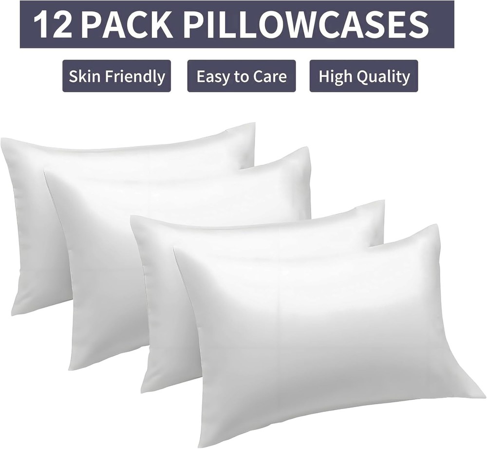 queen pillowcases microfiber 12 pack white