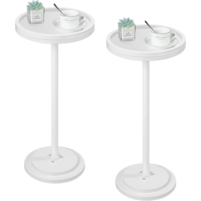 Small Round Accent Table Vintage Drink Table Rustic Side Table Easy Assembly New