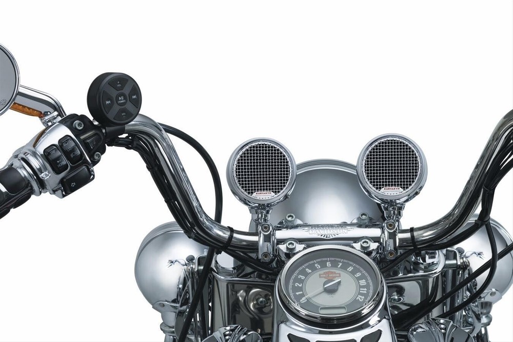 Kuryakyn 2712 Chrome Road Thunder Speaker Pods & Bluetooth Audio Controller