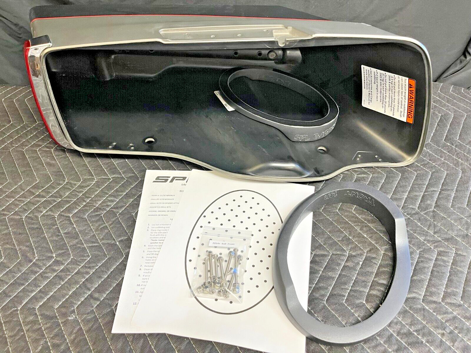 6x9 Front Harley Saddlebag Speaker Mounting Ring Adapters 2014-2023