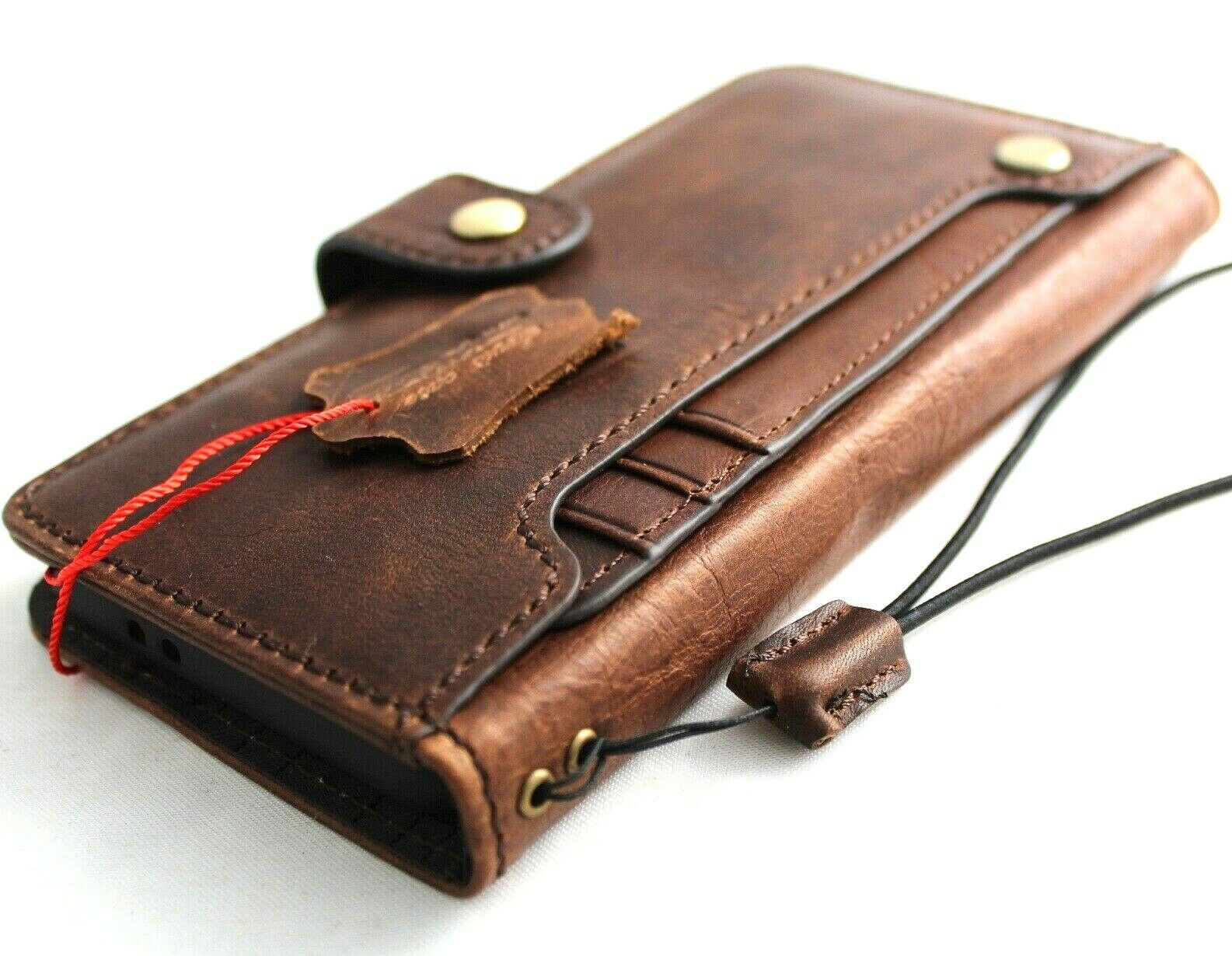 Genuine Leather case for Iphone 17 16 15 14 13 12  Pro Max Air Wallet Book 16e