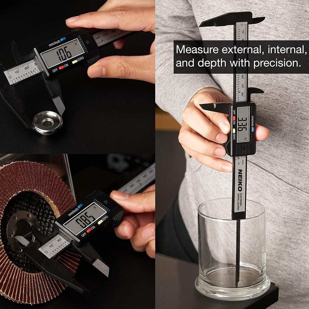 Precision 6” Digital Caliper with Zero Setting & Extra Battery Included