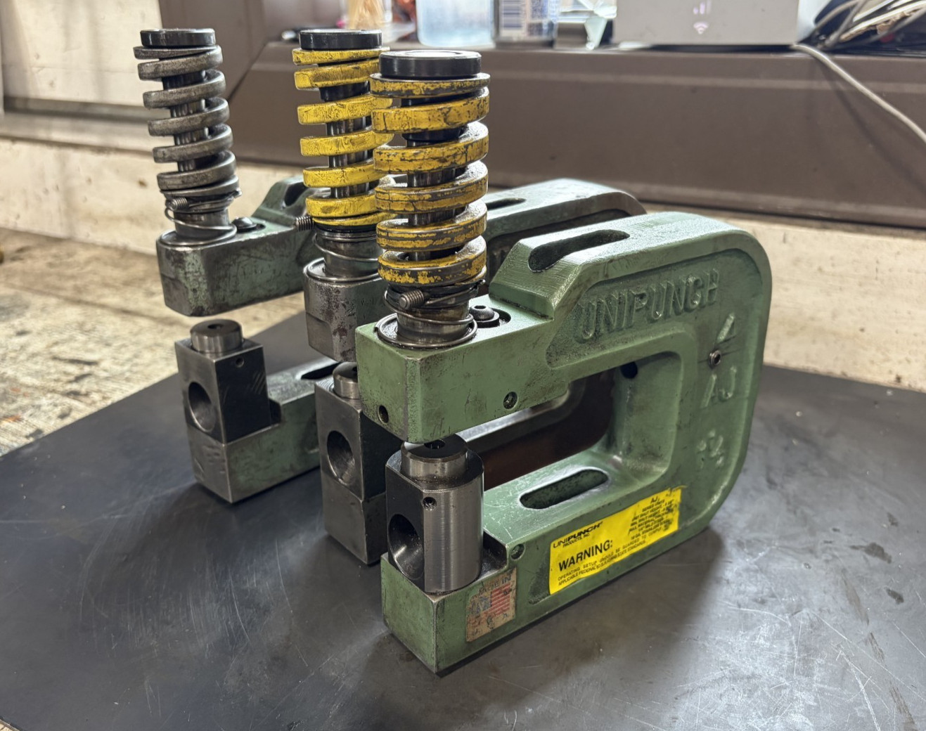 Unipunch 4AJ 1-1/2 C Frame Loaded Punch Holders (Lot of 3)