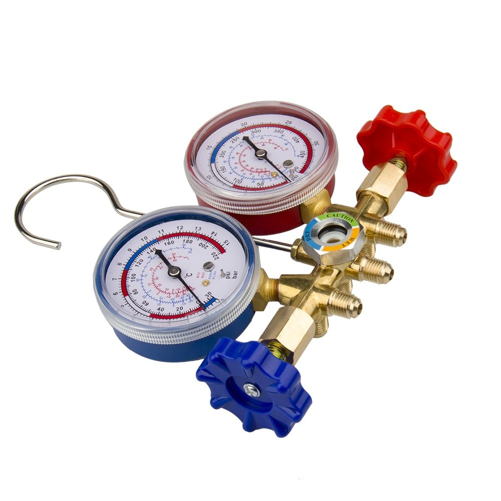 A/C Manifold Gauge Set for Refrigerant HVAC Refrigeration Charging Service