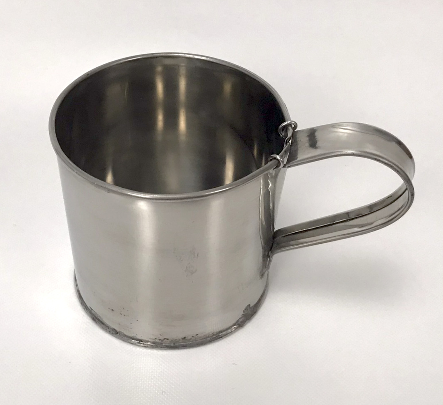 Large Stainless Steel "Tin" Cup - Two Piece Bottom