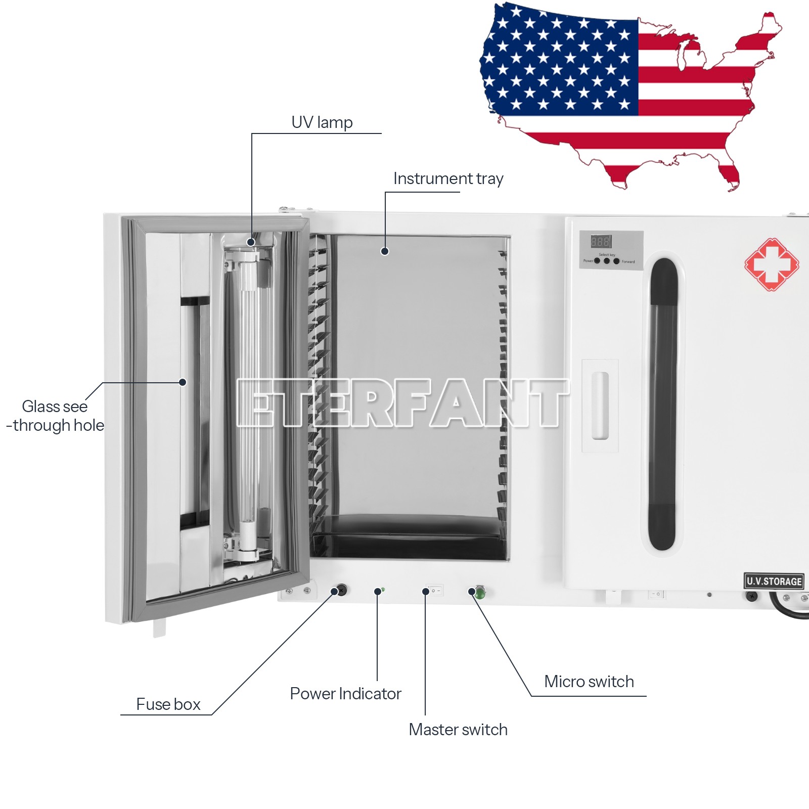 Dental 16/18/23L Steam Autoclave with Drying Function/54L UV Sterilizer Cabinet