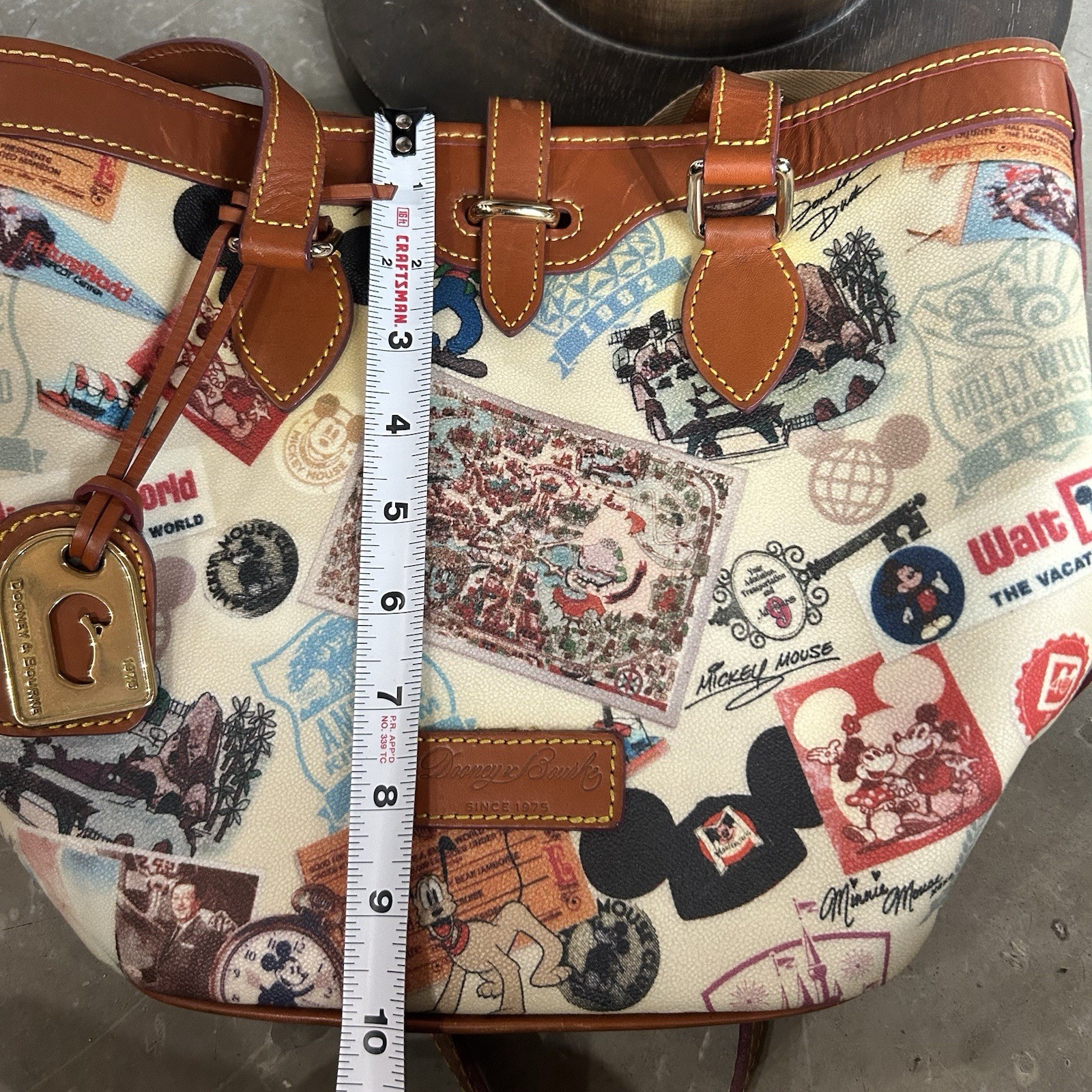 Dooney & Bourke Walt Disney World Anniversary Bucket Shoulder Bag MO293639 Used