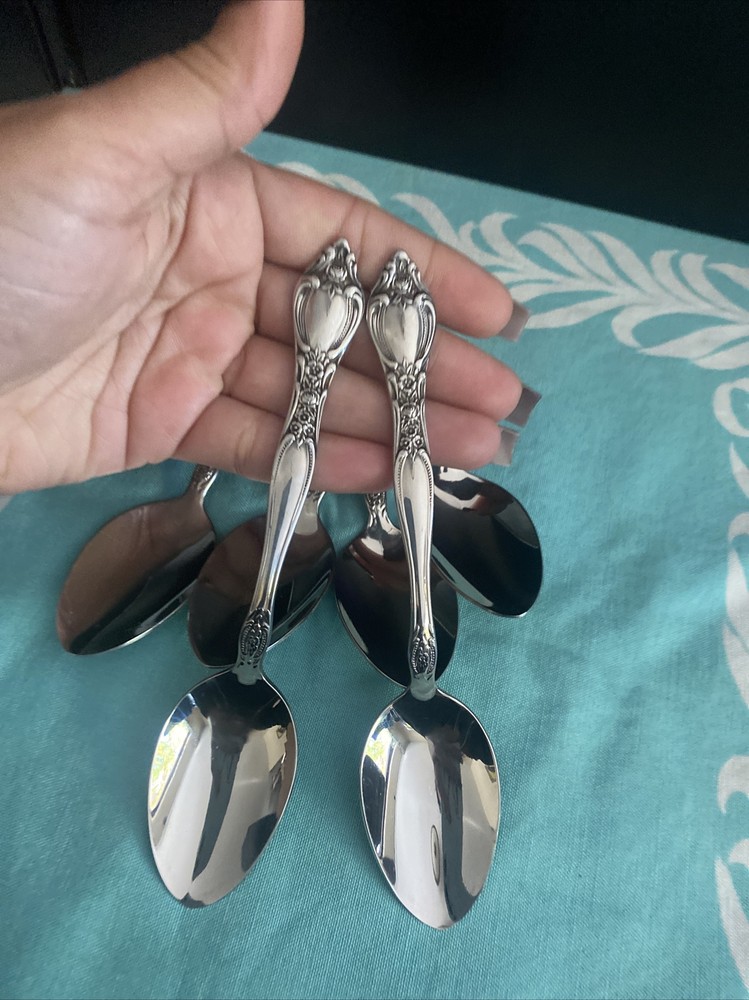 6 Oneida West Bend AFFECTION Stainless USA Glossy Teaspoons Flatware