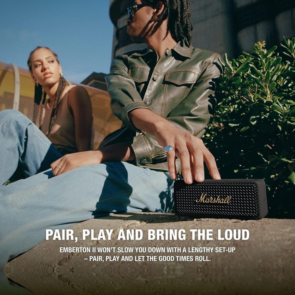 Marshall Emberton 2 Wireless Bluetooth Portable Speaker (Black & Steel)