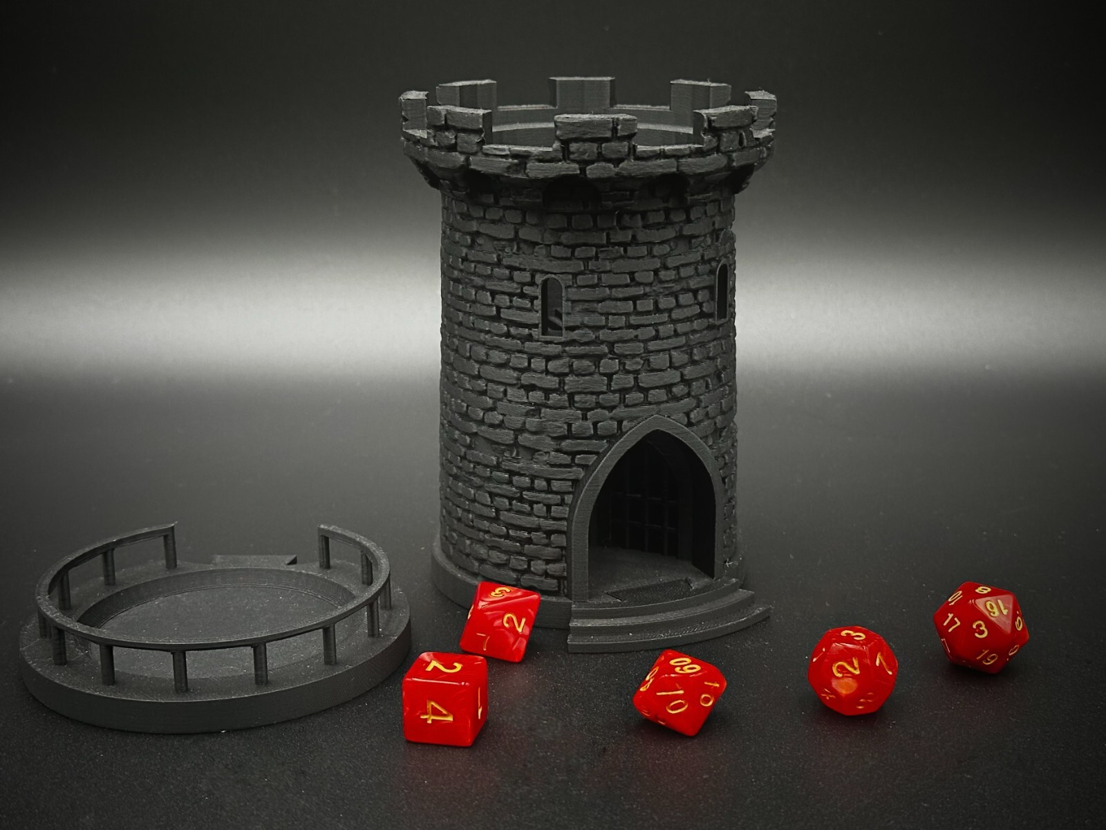 Lighted 5-Inch Red Dice Tower and Tray for DnD, New, Free Shipping