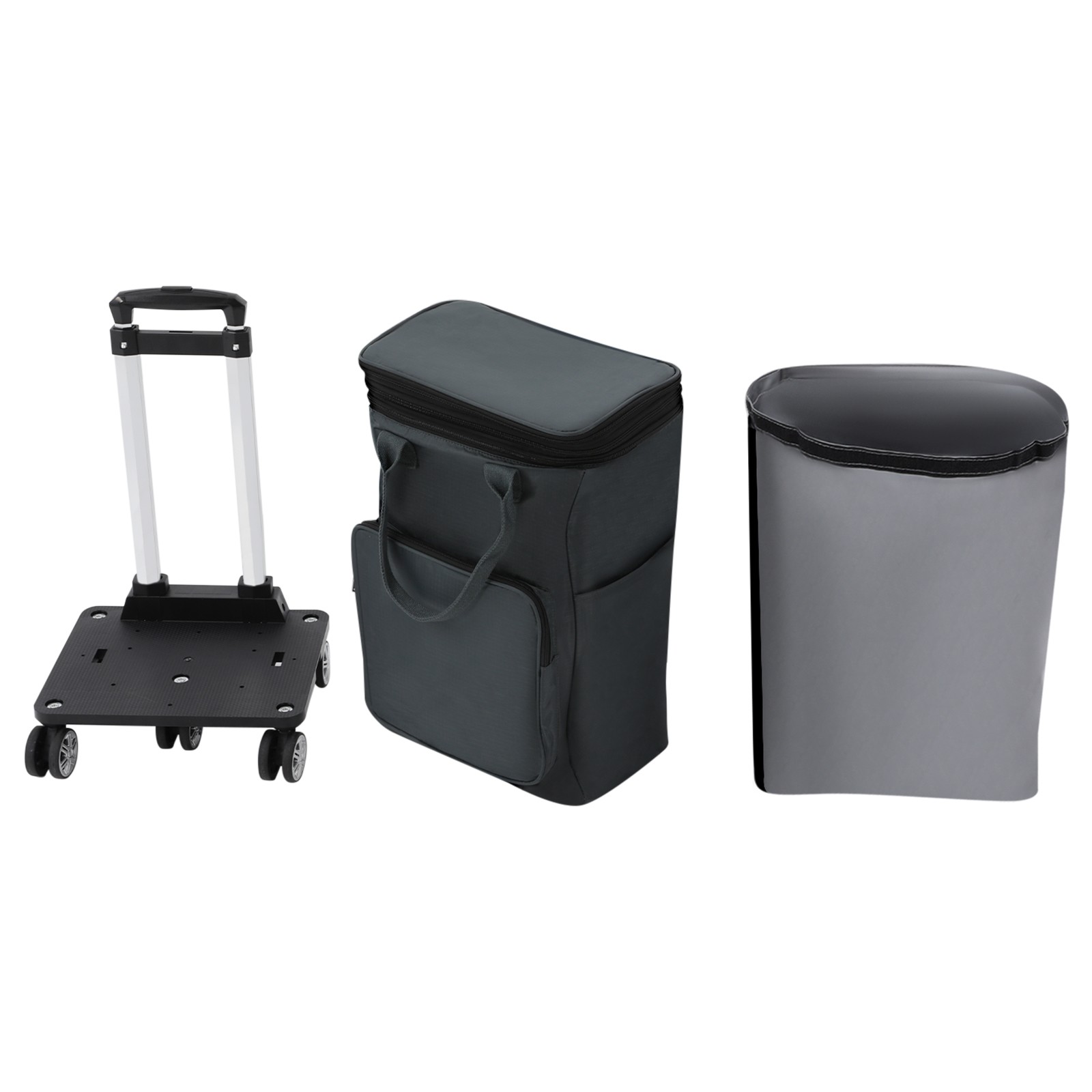 2in1 Shopping Cart Adjustable Grocery Cart 25kg Load Portable Utility Dolly Cart