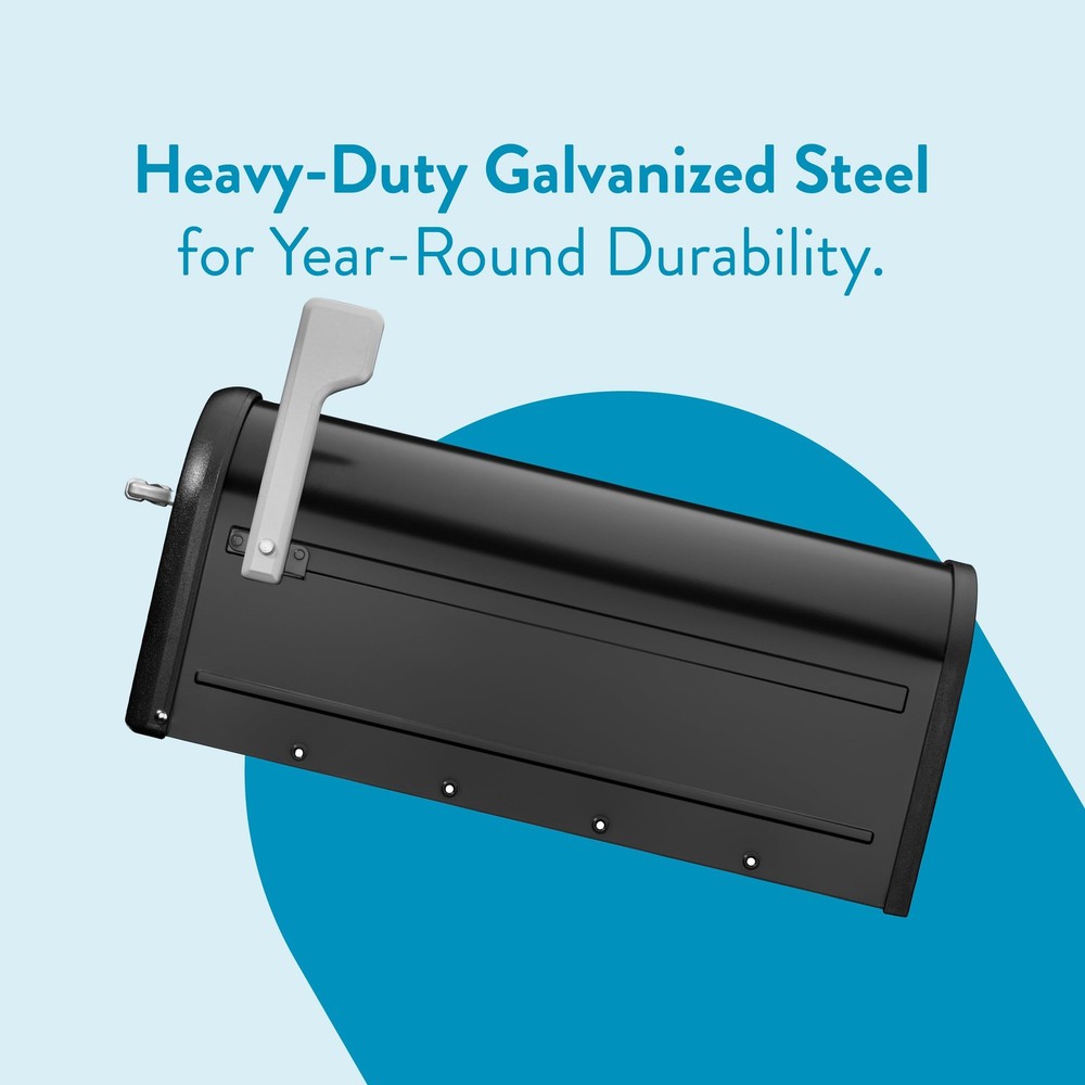 Architectural Mailboxes Chadwick Galvanized Steel Post Mount Medium, Black