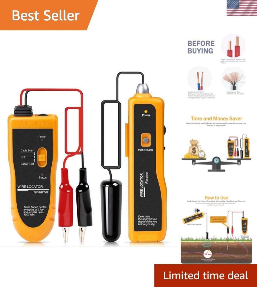 Underground Cable Locator & Wire Tracer - Efficient DIY Cable Testing Solution