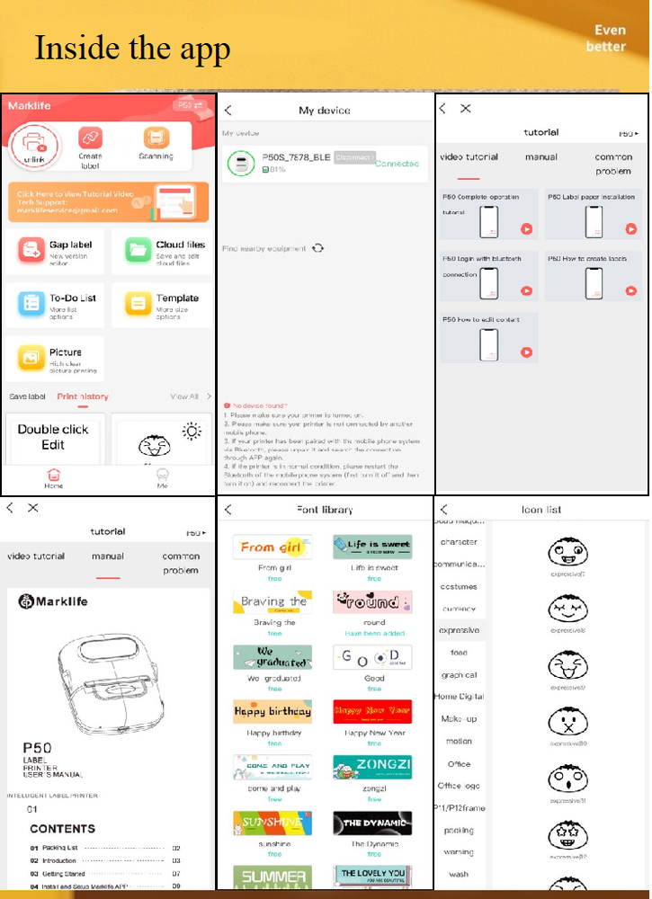 Portable Thermal Label Maker Wireless/Ink-less Handheld Label Maker