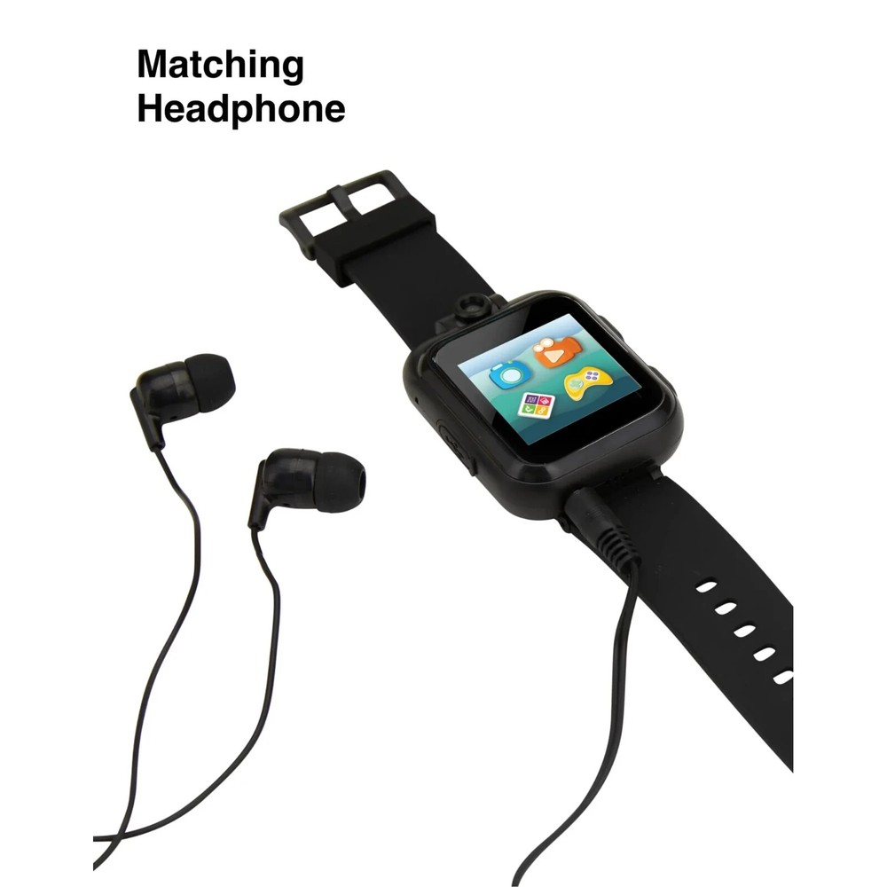 NIB iTech Junior Boys Earbuds & Smartwatch Set - Black