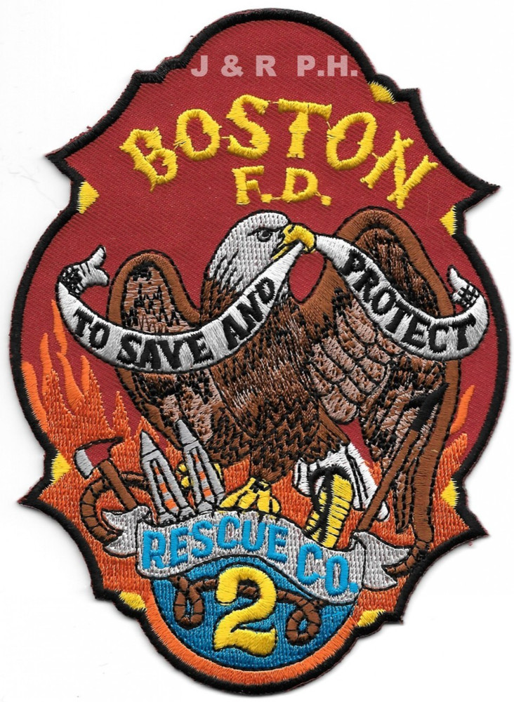 Boston Rescue - 2 "Serve & Protect - old style", MA (3.75" x 5" size) fire patch