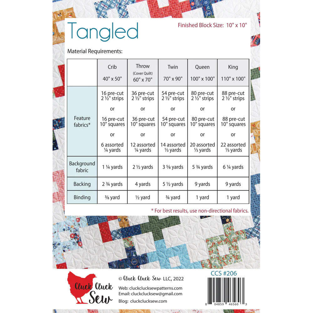 Cluck Cluck Sew Tangled Quilt Pattern