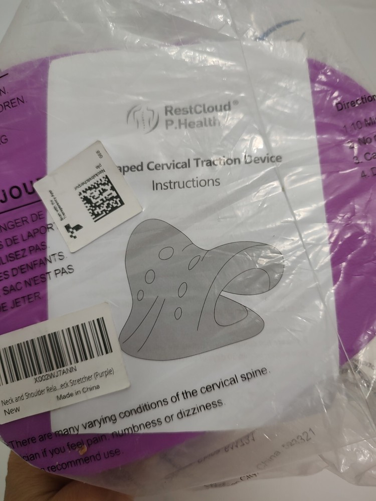 RESTCLOUD C-shaped Neck Stretch Shoulder Relaxer Cervical Traction Device Purple
