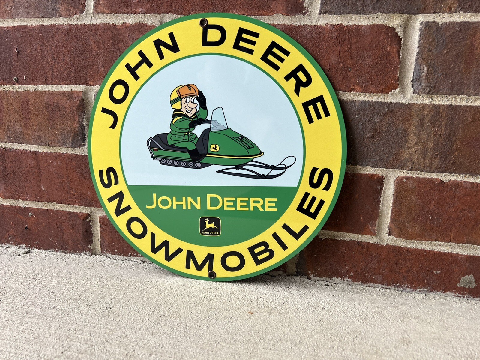 12 Inch John Deere Snowmobile Farm Equipment metal sign