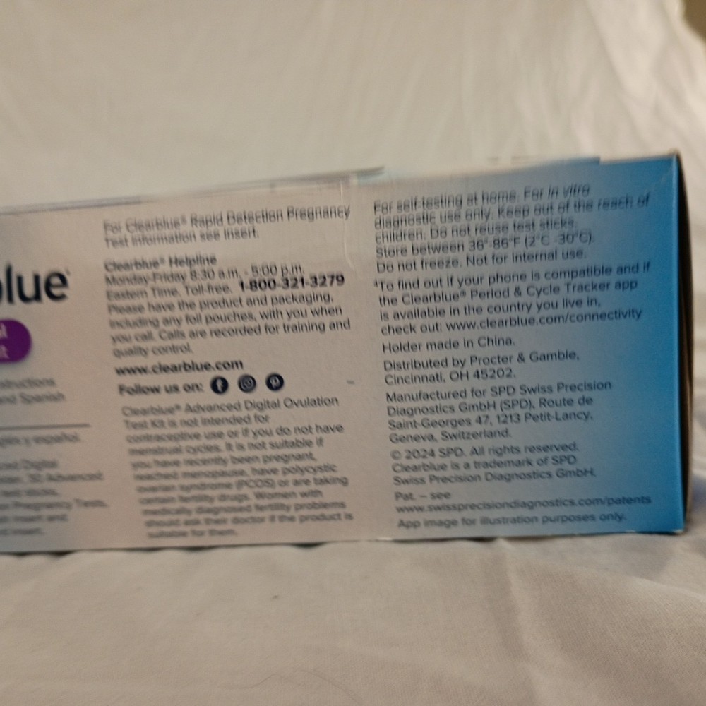 Clearblue Advanced Digital Ovulation Test Kit 30 Ovulation +Two Pregnancy Tests