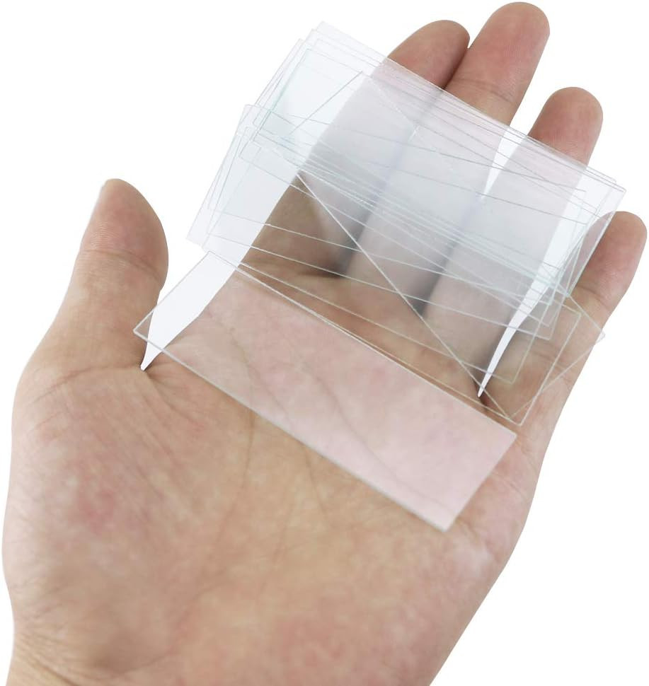 100PCS Clear Transparent Blank Microscope Slides and 100PCS Square Coverslips Co