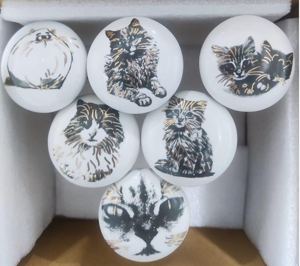 ATCUSA Vintage Multi Designed Decorative Ceramic Cupboard Kitchen Cabinet Doo...