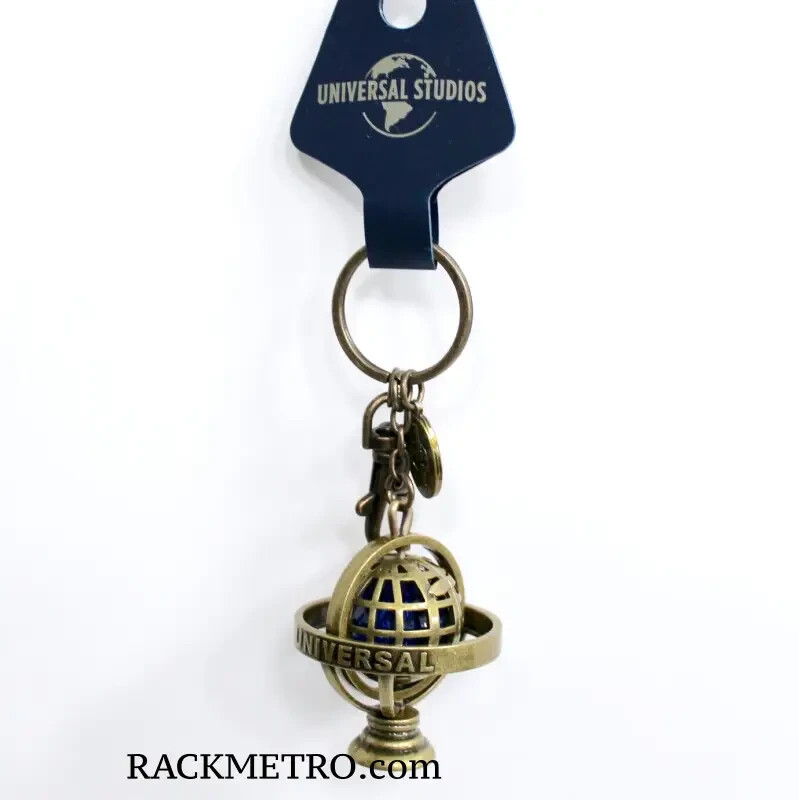 Universal Studios Spinning Globe Metal Keychain NWT