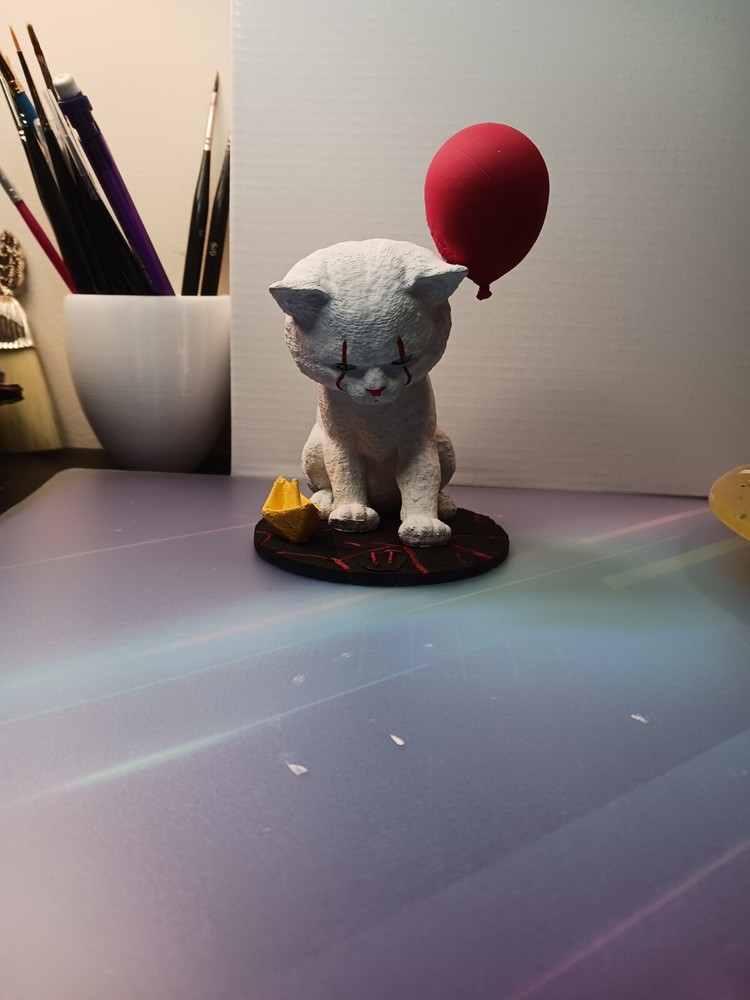 Pennywise Horror Kitty Statue 3D Printed Hand Painted
