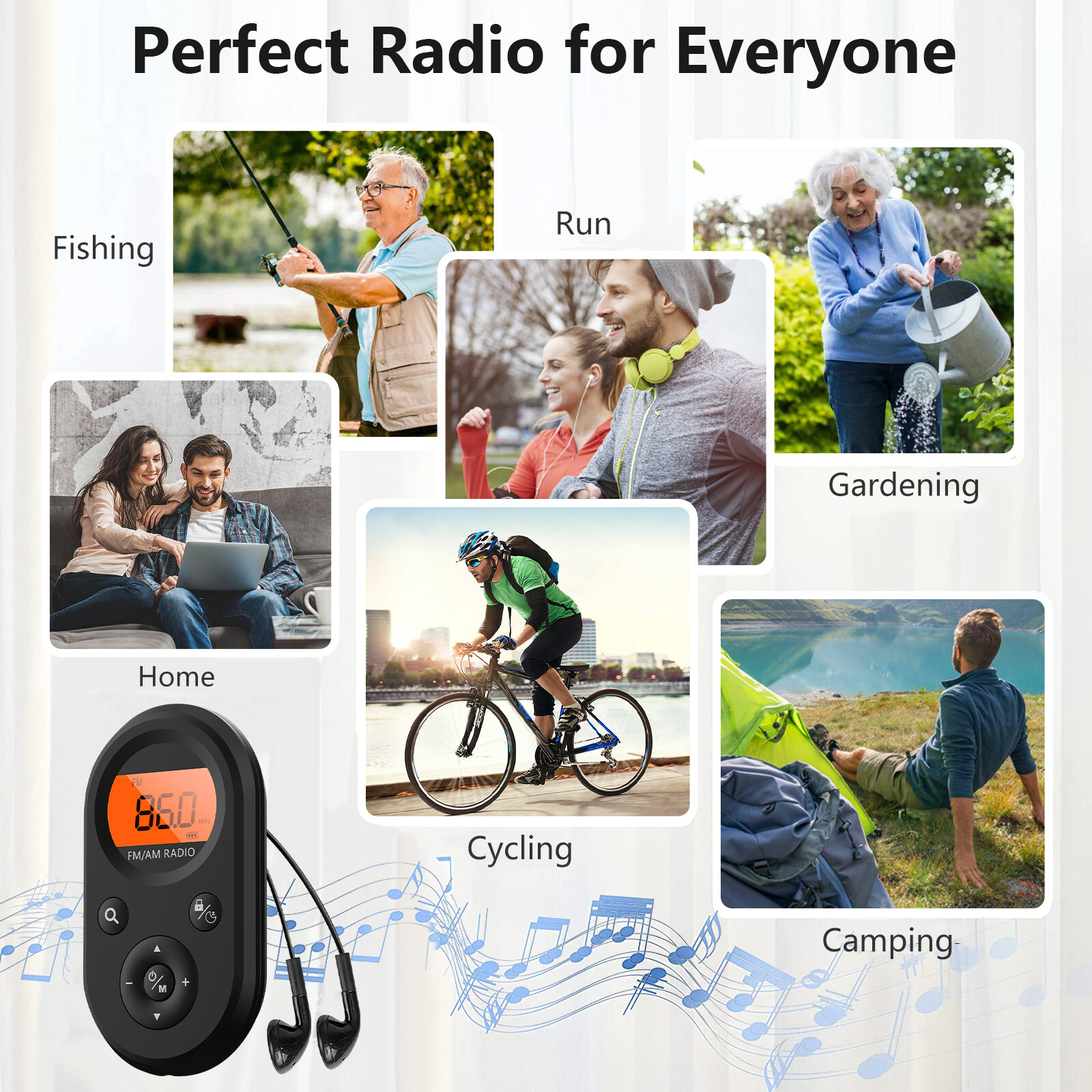 Rechargeable Portable Pocket Digital AM FM Radio LCD Stereo Music News Receiver