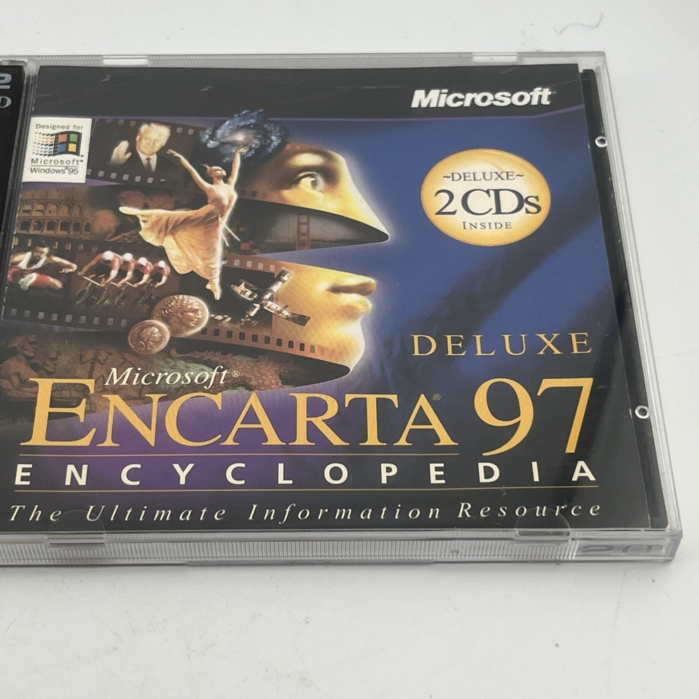 Microsoft Encarta 95 & 97 Deluxe Encyclopedia Software CD-Rom Windows 95