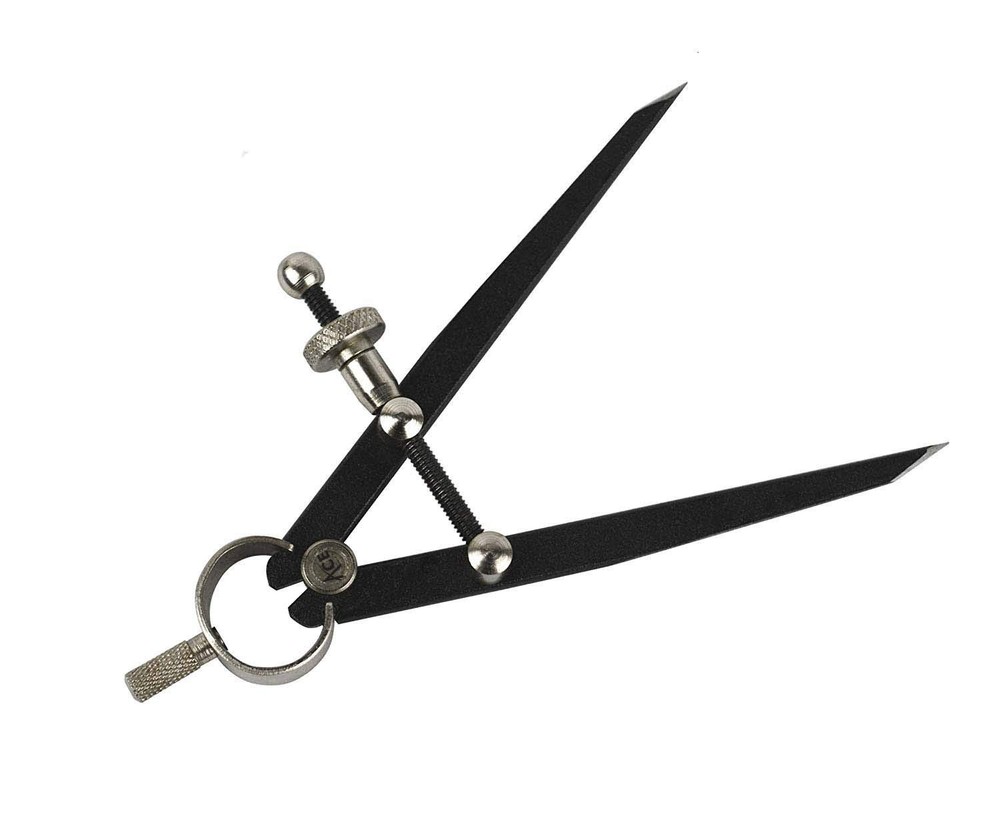 4" Long Fine Point Divider Premium Flat Leg Tool Gauge Distant Measuring Comp...