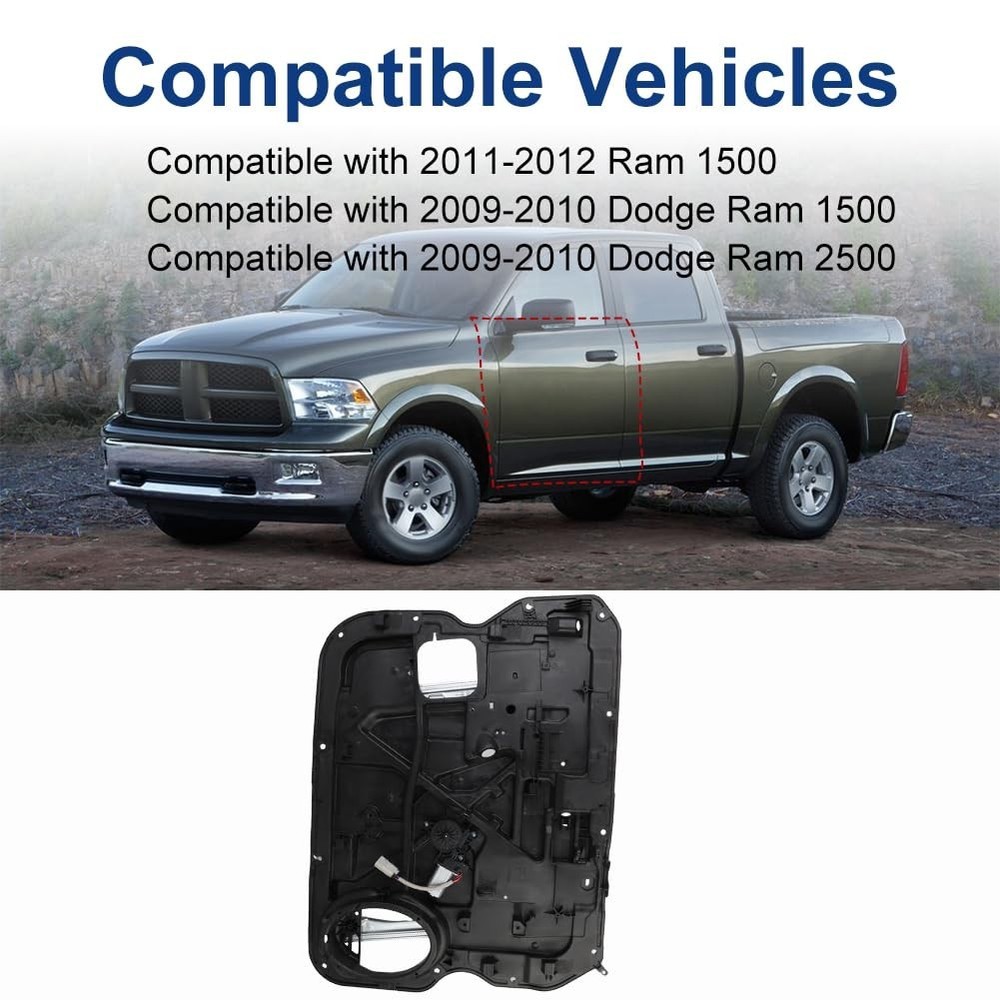 Front Driver Side Window Regulator with Motor Replacement for 2009-2012 Ram