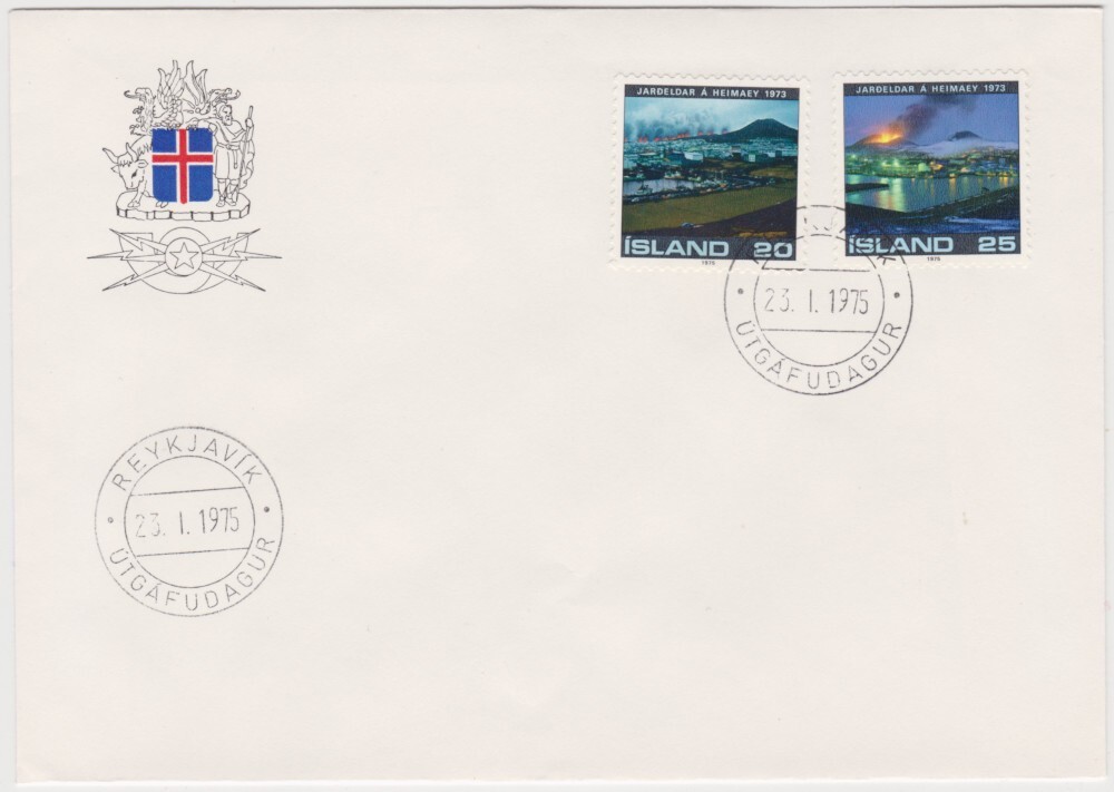 Iceland FDC 1975, Volcanic eruption