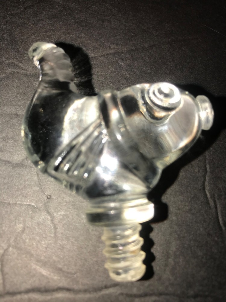 Vintage Glass Fish Perfume/Cologne Bottle Stopper Missing Tail
