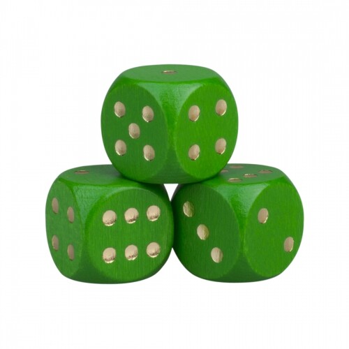 Dice - 30mm - Wood - Green