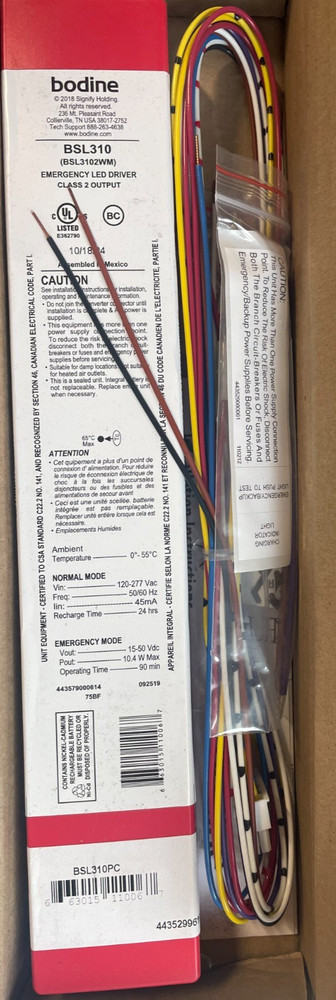 Philips Bodine BSL310PC Emergency LED Driver