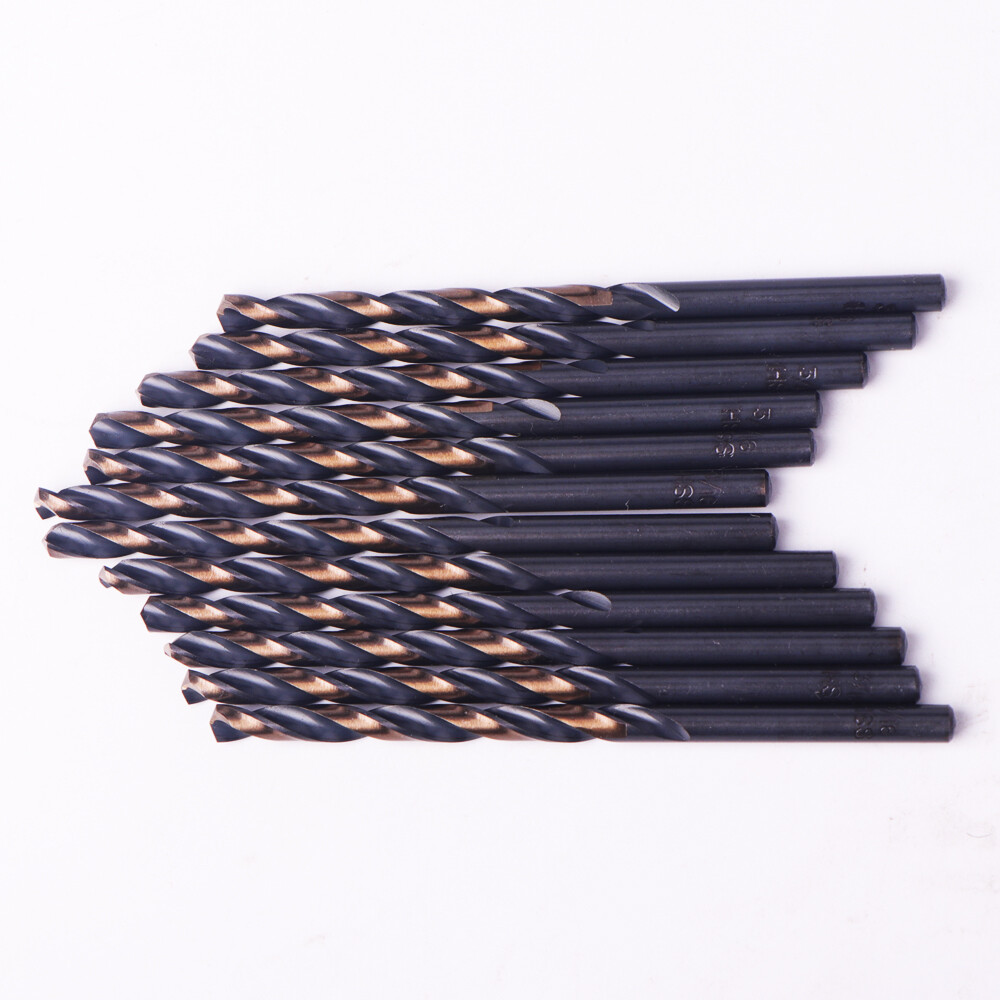 Drillforce 12PCS 17/64" Black Gold Drill Bit Set HSS Metal Woodworking Drill Bit