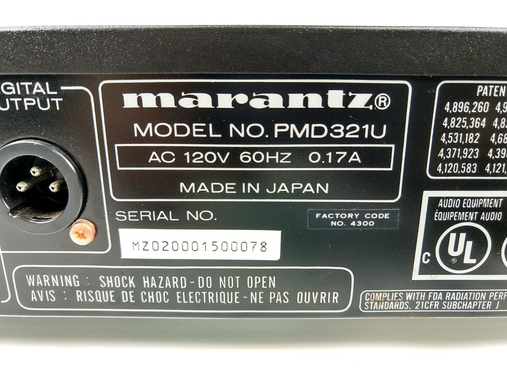 Vintage 1998 Marantz PMD321U Professional Rack Mount Compact Disc CD Player