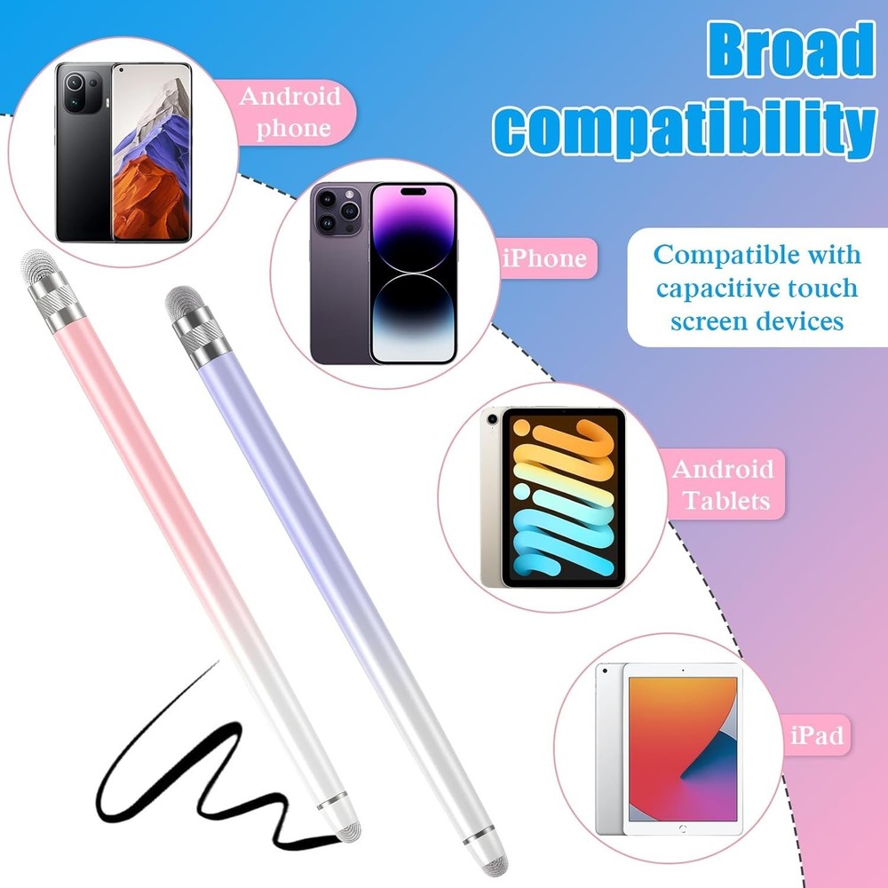 Versatile 2-Pack Stylus Pens for Touchscreens - Superior Precision & Protection