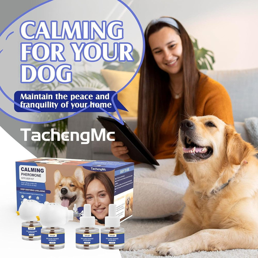 Dog Calming Pheromones Diffuser, 6 in 1 Kit Appeasing Pheromone Diffuser to Calm