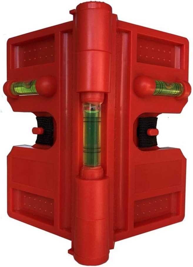 2 Pack Folding Magnetic Post Level for Pipe, and Beams Leveling Red