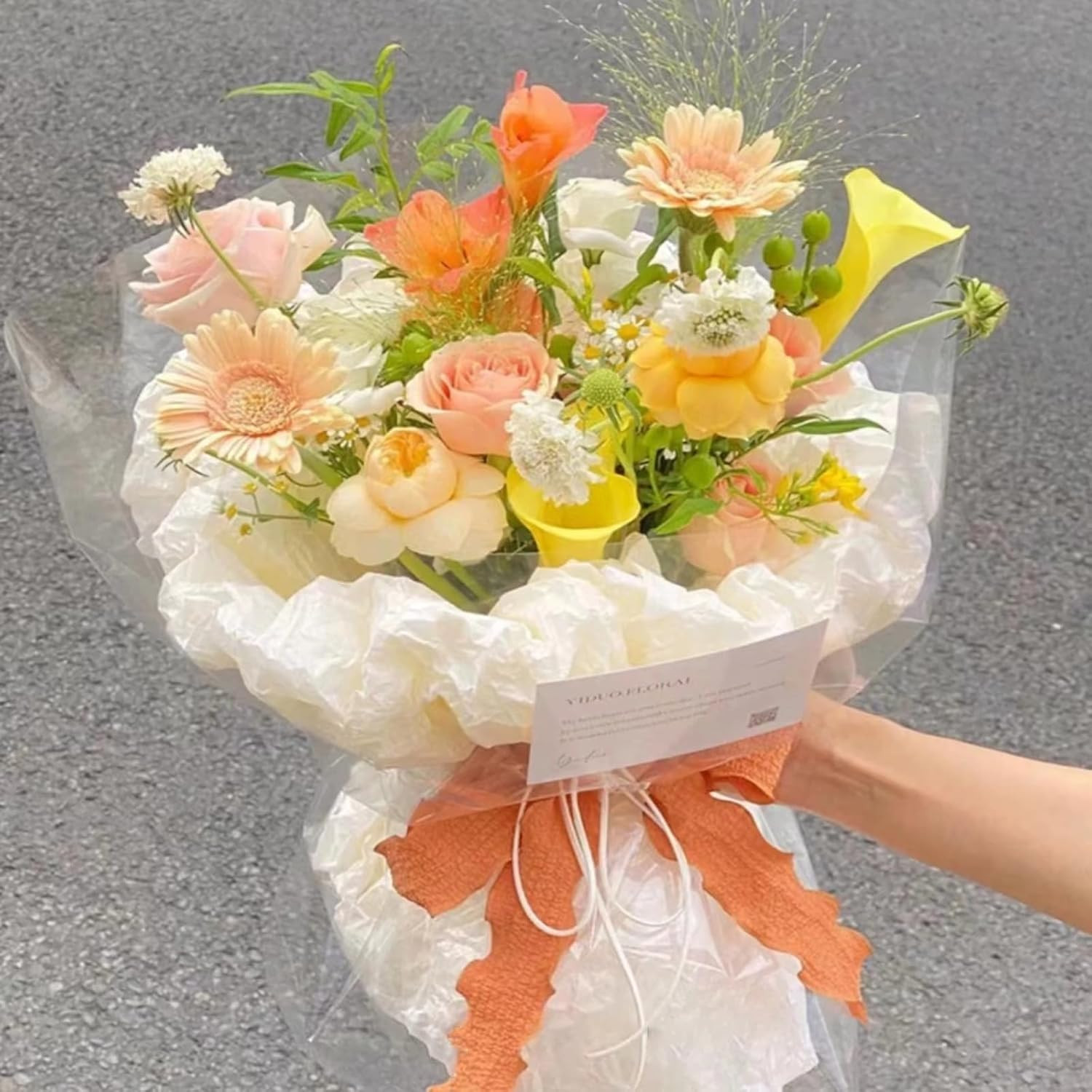 Clear Cellophane Wrap, 16" x 100' 3Mil Thick Cellophane Wrap Roll for Gift Baske