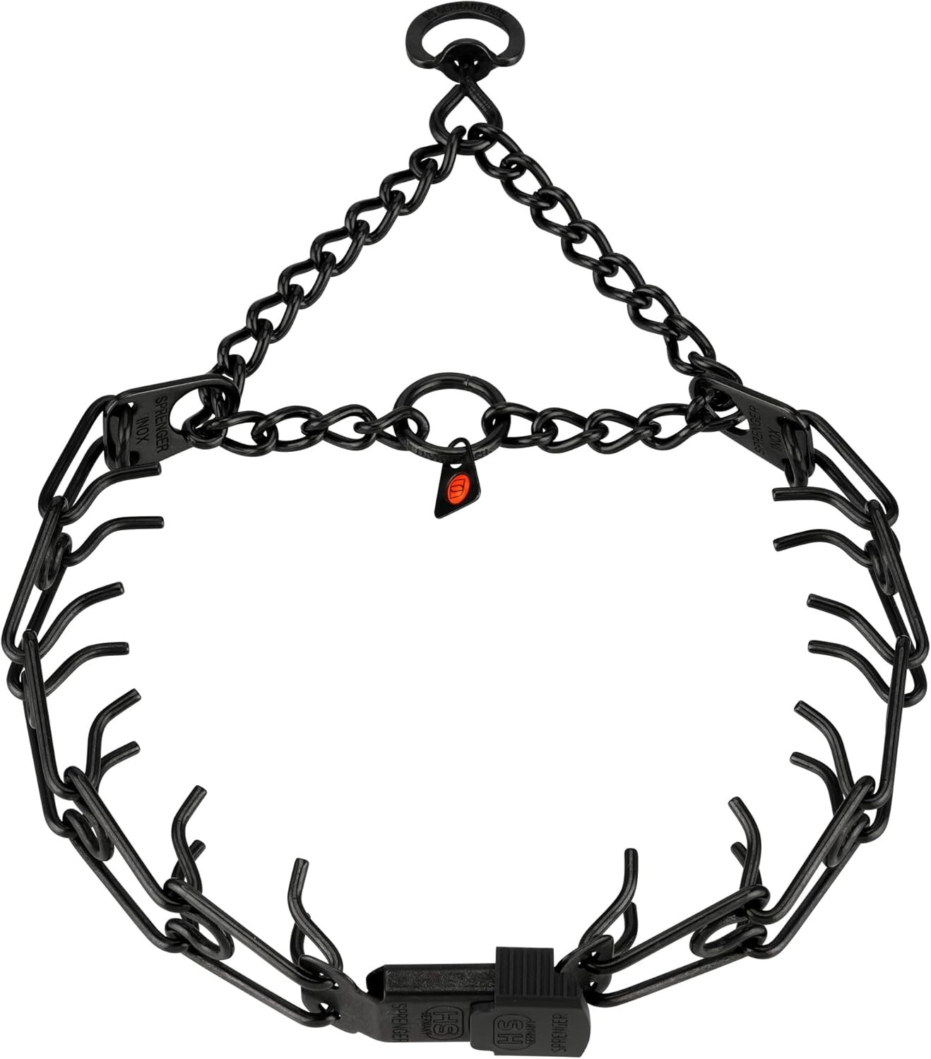 USED-Herm Sprenger Black Stainless Steel Prong Dog Collar w/Quick Release Buckle