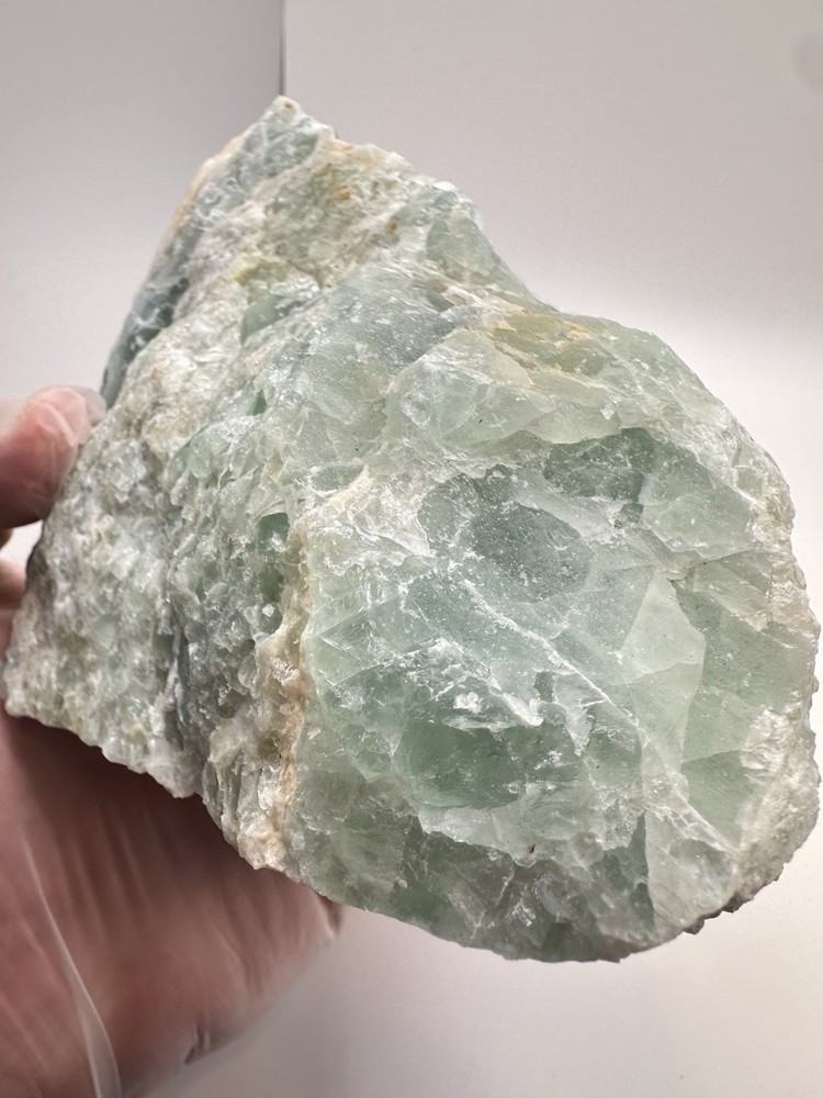 Green Fluorite Crystal Specimen 6 Inch 4 lb+ Mexico w/ Sparkly Layer