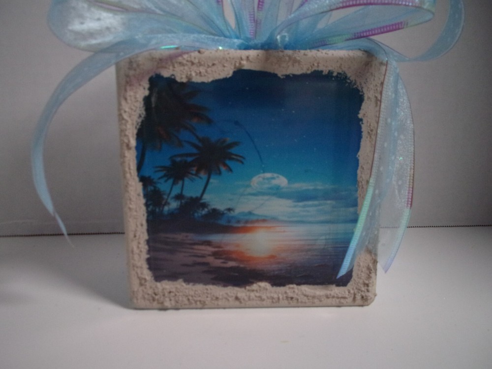 Palm Tree Lighted Glass Block